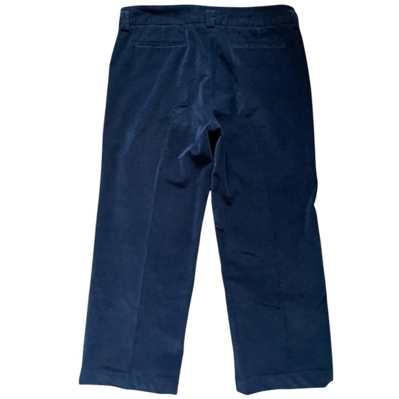 Garnet Hill Wide Leg Cropped Corduroy Pants Navy - Picture 2 of 12